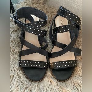 Torrid leather wrap studded black sandal 11